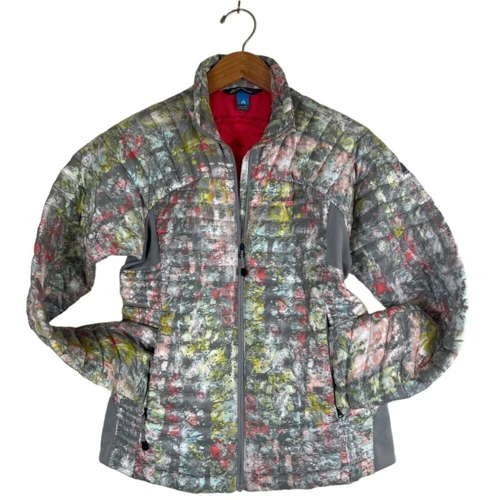 Eddie Bauer Womens Size XS Zip Jacket Storm 800 Quilted Goose Down Bright‎ Camo